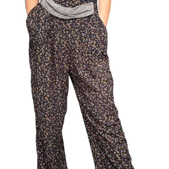 Vintage 80s Norton McNaughton Ditsy Floral Bomber Pants Size 10 Brown Black - Picture 5 of 8